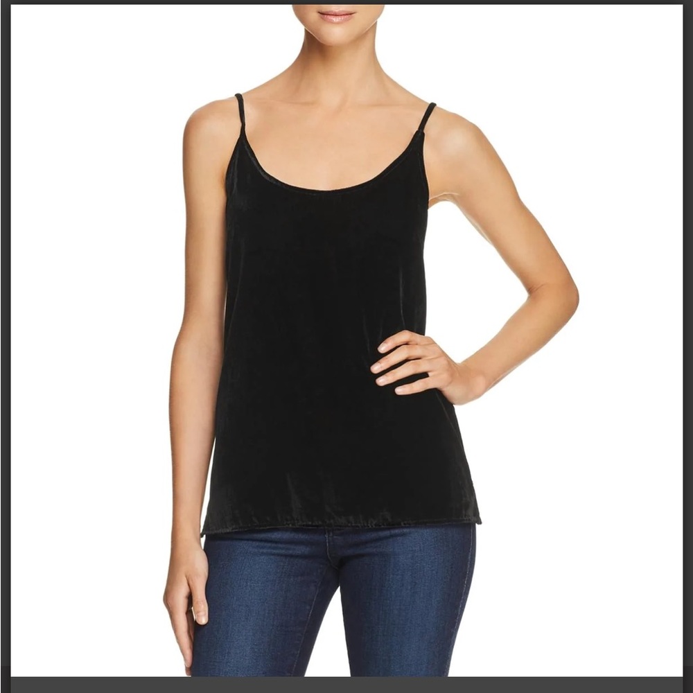 7 For All Mankind Black Velvet Tank Top with Adjustable Straps, NWT